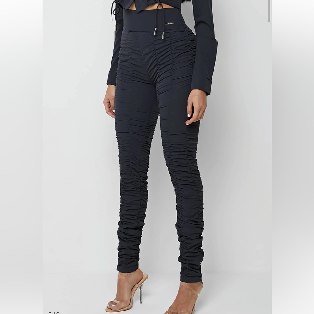 Maniere De Voir High Waisted Ruched Leggings
